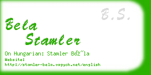 bela stamler business card